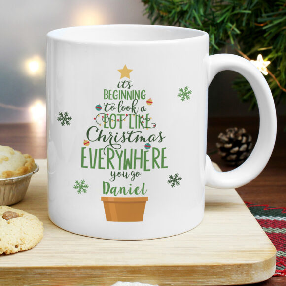 Personalised Its Beginning To Look A Lot Like Xmas Mug