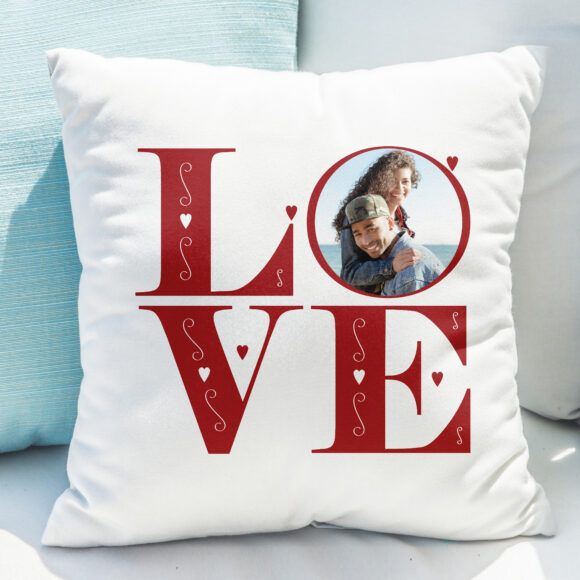 Personalised LOVE Photo Upload Cushion