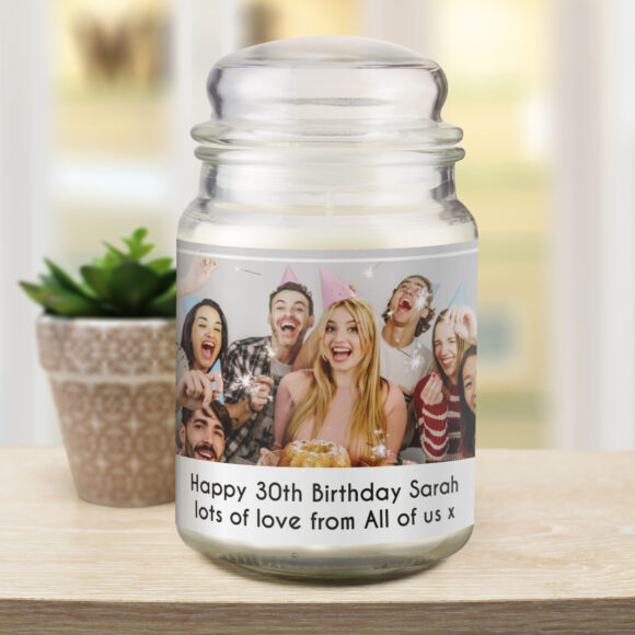 Personalised Photo Upload Scented Jar Candle