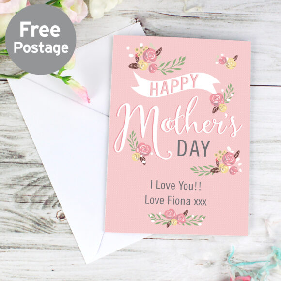 Personalised Floral Bouquet Mother's Day Card