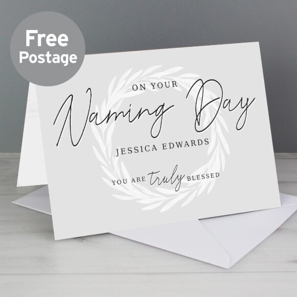 Personalised Truly Blessed Naming Day Card