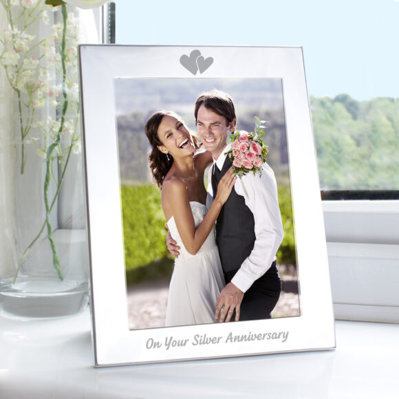 Silver 5x7 Silver Anniversary Photo Frame