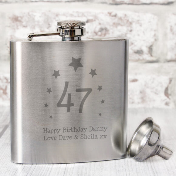 Personalised Stars Age Hip Flask