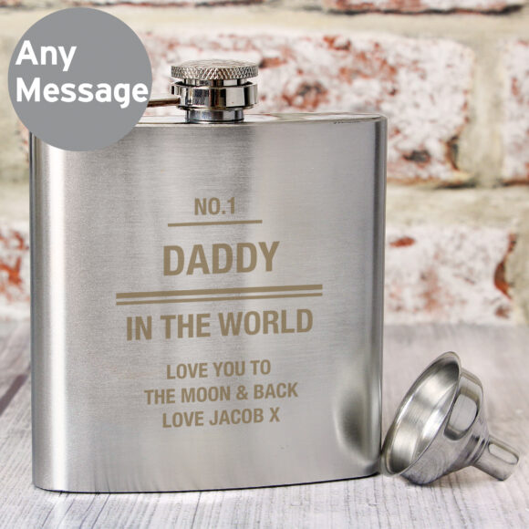 Personalised Any Message Stainless Steel Hip Flask