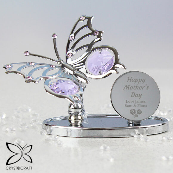 Personalised Happy Mothers Day Crystocraft Butterfly