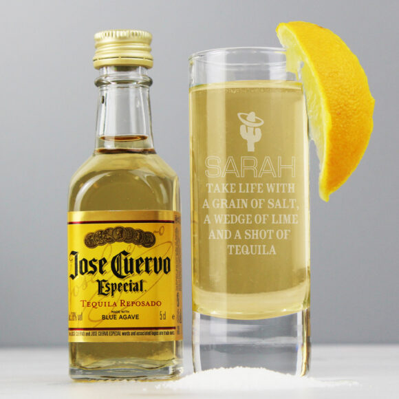 Personalised Tequila Shot Glass and Miniature Tequila