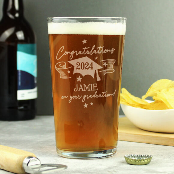 Personalised Graduation Pint Glass  