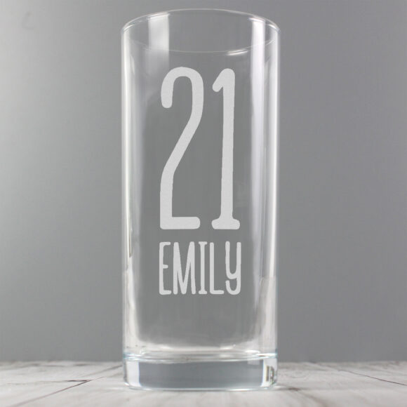 Personalised Big Age Hi Ball Glass