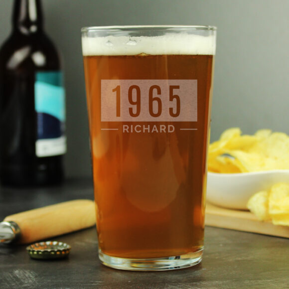 Personalised Name & Date Pint Glass