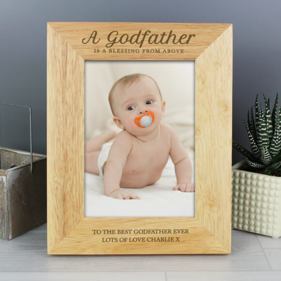 Personalised Godfather 5x7 Oak Finish Photo Frame