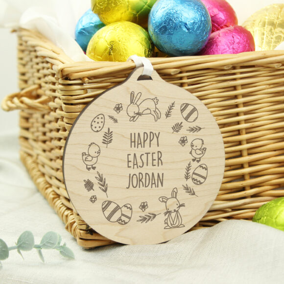 Personalised Happy Easter Wooden Decoration - Image 2