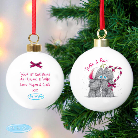 Personalised Me To You Couple Christmas Bauble