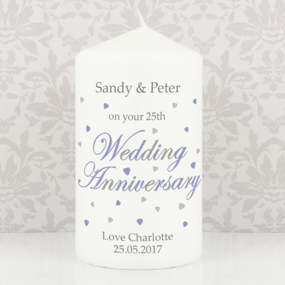 Personalised Anniversary Pillar Candle