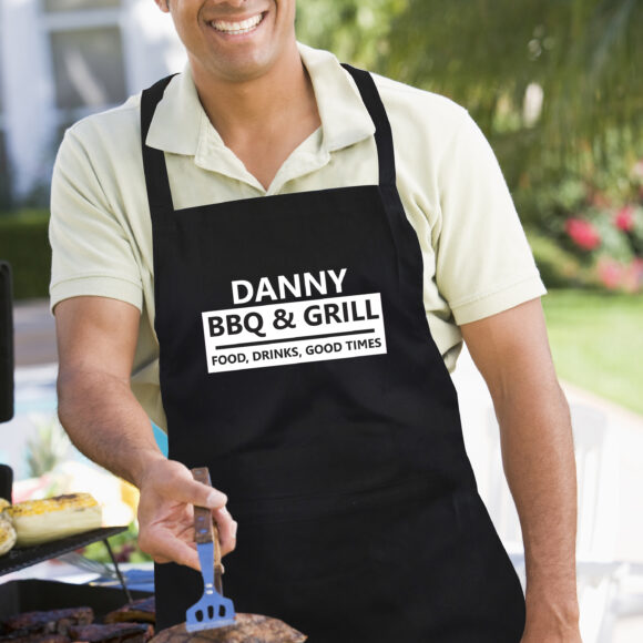 Personalised BBQ & Grill Black Apron