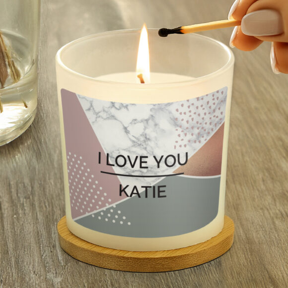 Personalised Geometric Scented Jar Candle