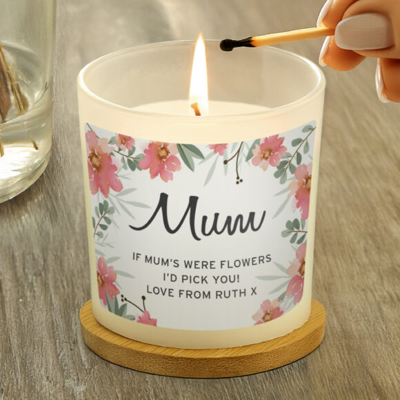 Personalised Floral Sentimental Scented Jar Candle