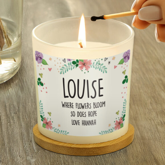 Personalised Floral Scented Jar Candle