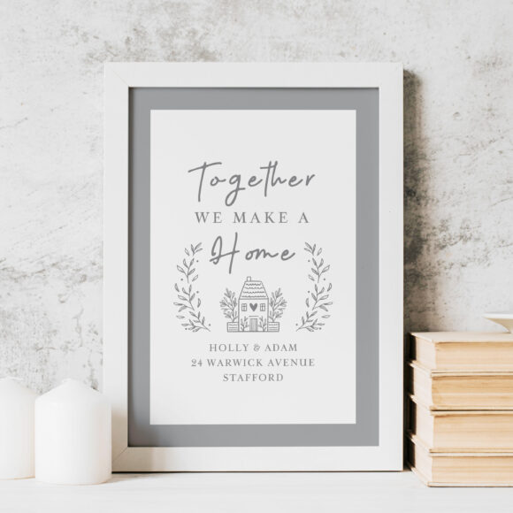 Personalised HOME White A4 Framed Print - Image 2