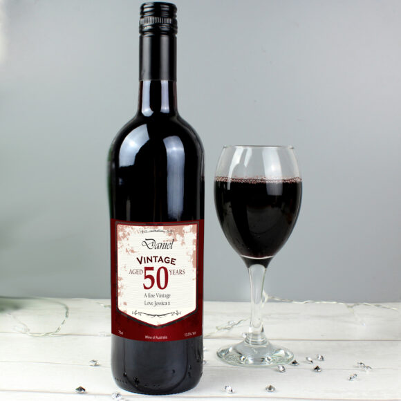 Personalised Red Wine Vintage Age Label