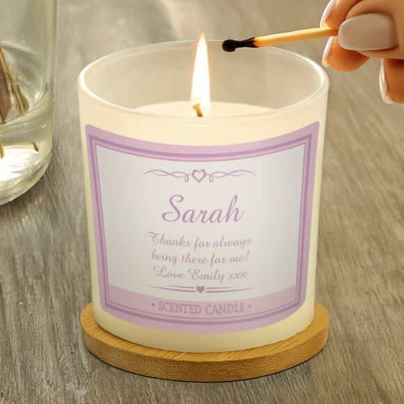 Personalised Pink Elegant Scented Jar Candle