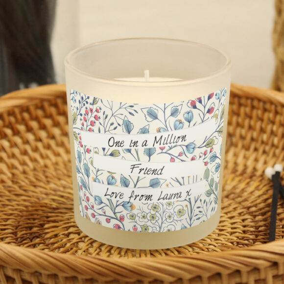 Personalised Floral Watercolour Scented Jar Candle