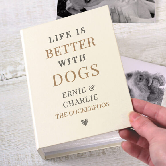 Personalised Life is Better With Pets 6x4 Photo Album with Sleeves