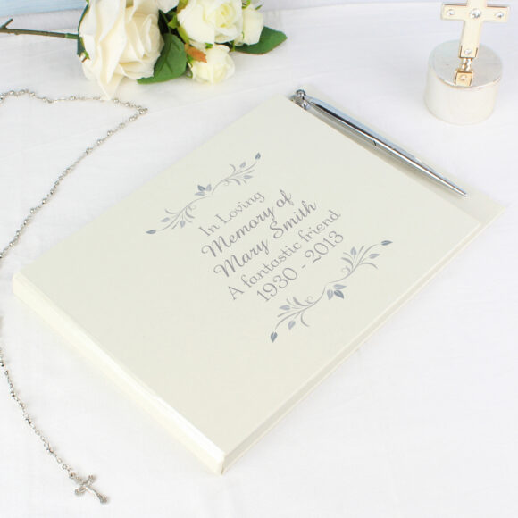 Personalised Sentiments Hardback Guest Book & Pen