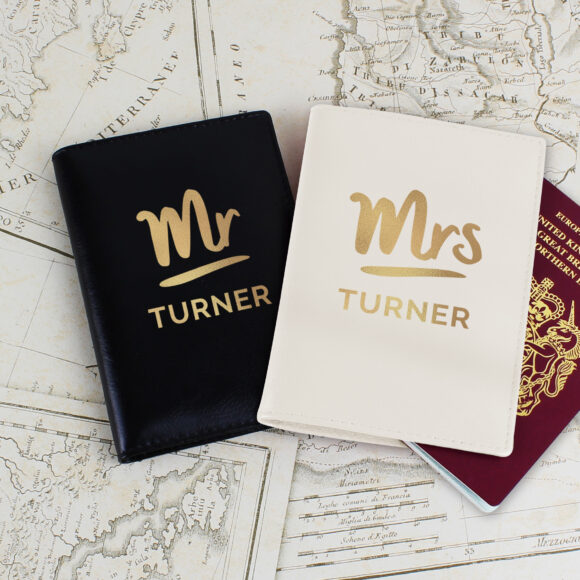 Personalised Mr & Mrs Passport Holders Set