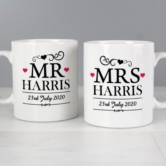 Personalised Mr & Mrs Mug Set