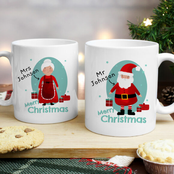 Personalised Mr & Mrs Claus Mug Set