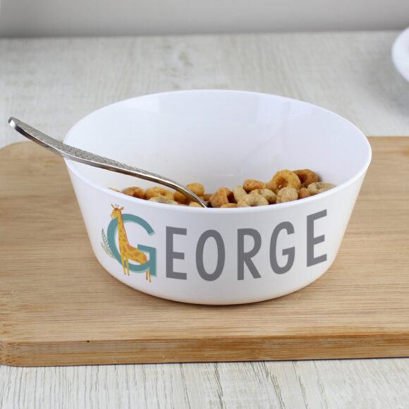 Personalised Animal Alphabet Plastic Bowl