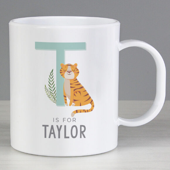 Personalised Animal Alphabet Plastic Mug