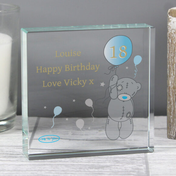 Personalised Me To You Balloon Crystal Token