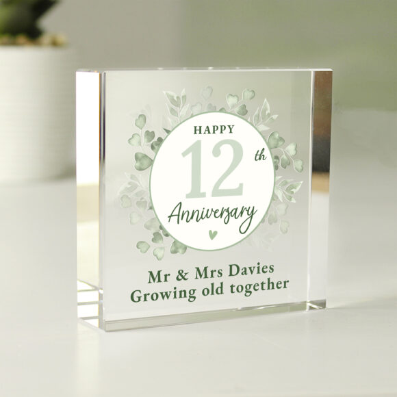 Personalised Botanical Anniversary Crystal Token - Image 2