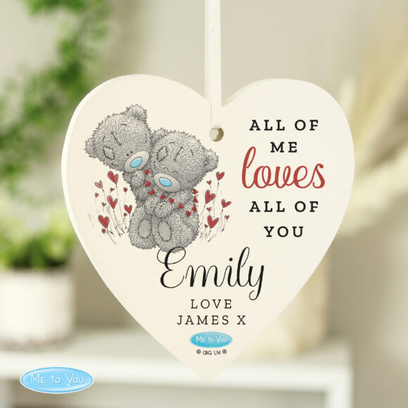 Personalised Me to You Valentine Wooden Heart Decoration - Image 2