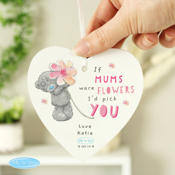 Personalised Me To You If... Were Flowers Wooden Heart Decoration - Image 2