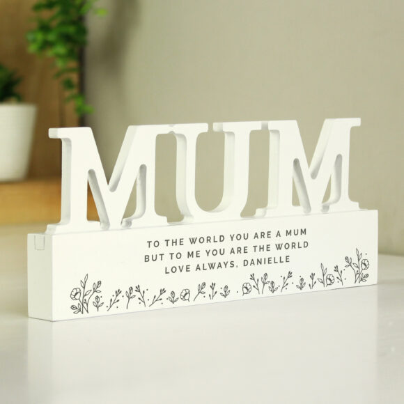 Personalised Floral Wooden Mum Ornament