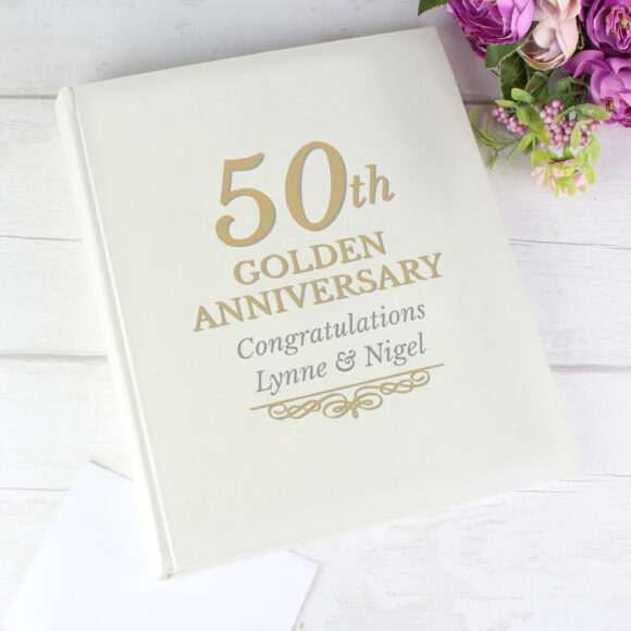 Personalised 50th Golden Anniversary Traditional Photo Album