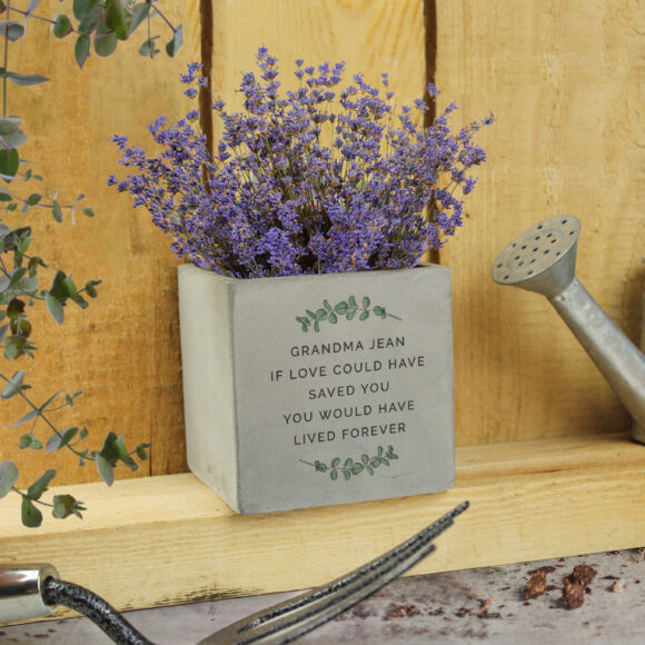 Personalised Botanical Concrete Plant Pot