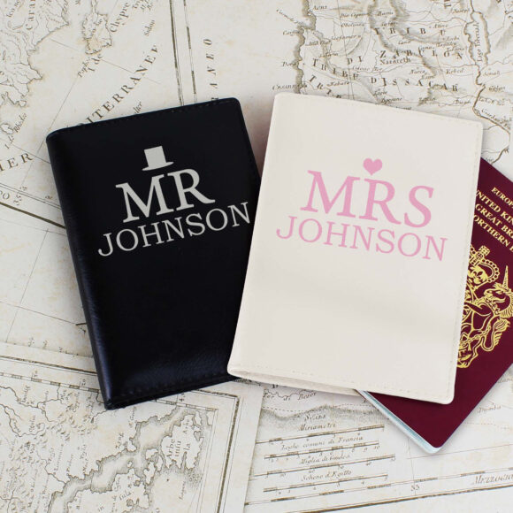 Personalised Mr & Mrs Passport Holders Set